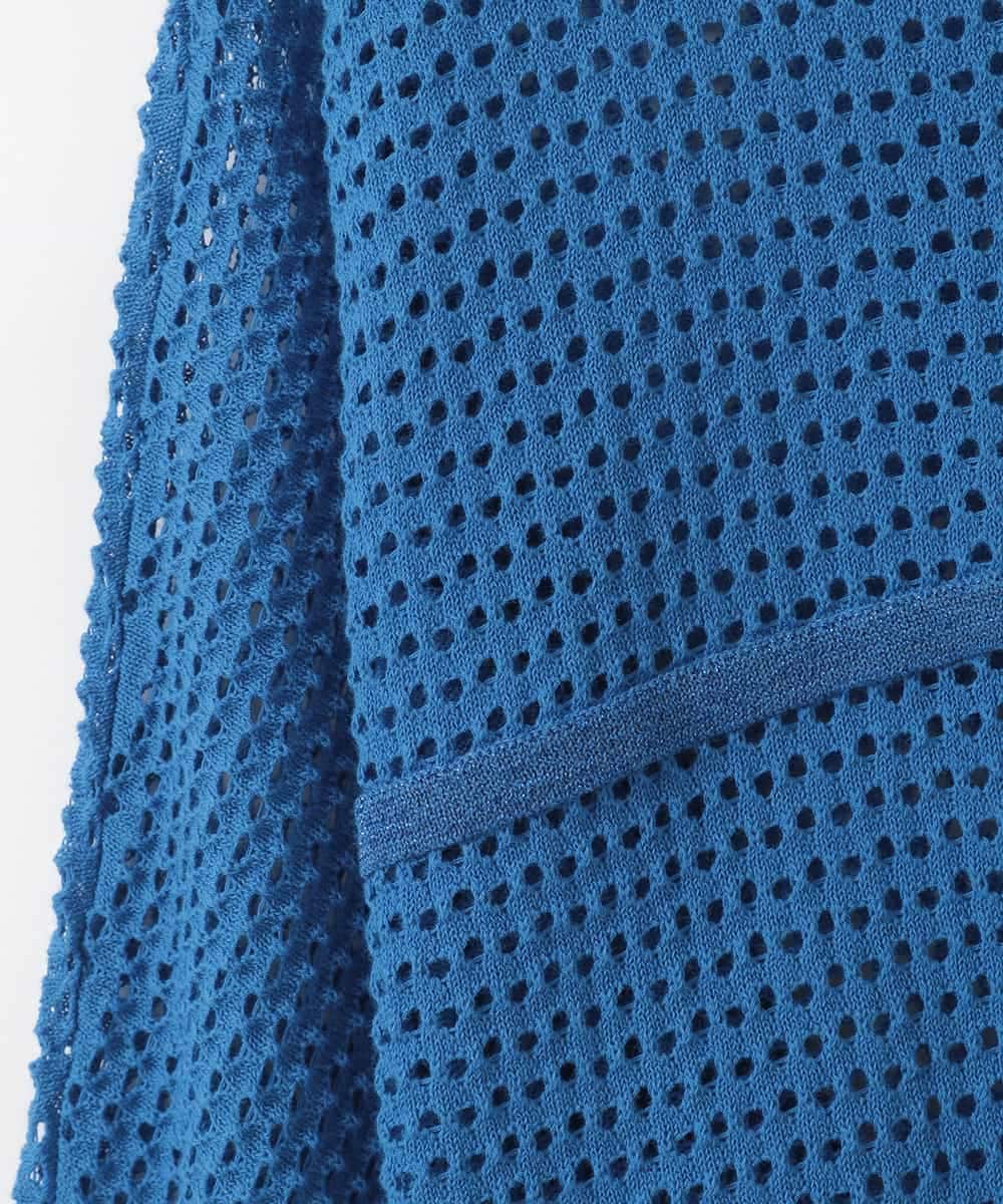 ZMSGE16110 al'aise modulation(アレーズモジュレーション) 【洗える】メッシュドルマンカーディガン ブルー