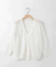 ZMSGE16110 al'aise modulation(アレーズモジュレーション) 【洗える】メッシュドルマンカーディガン ホワイト