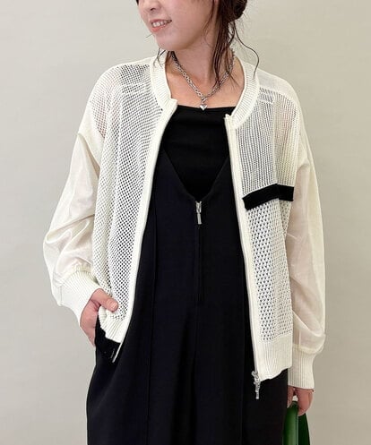 ZMSGE17128 al'aise modulation 配色デザインニットブルゾン