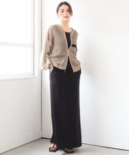 ZMSGE17128 al'aise modulation(アレーズモジュレーション) 配色デザインニットブルゾン ベージュ