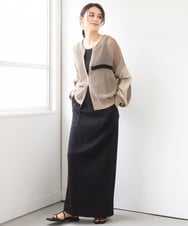 ZMSGE17128 al'aise modulation(アレーズモジュレーション) 配色デザインニットブルゾン ベージュ