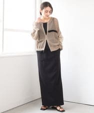 ZMSGE17128 al'aise modulation(アレーズモジュレーション) 配色デザインニットブルゾン ベージュ