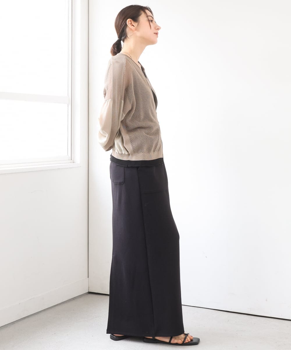 ZMSGE17128 al'aise modulation(アレーズモジュレーション) 配色デザインニットブルゾン ベージュ