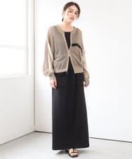 ZMSGE17128 al'aise modulation(アレーズモジュレーション) 配色デザインニットブルゾン ベージュ