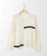 ZMSGE17128 al'aise modulation(アレーズモジュレーション) 配色デザインニットブルゾン アイボリー