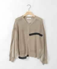 ZMSGE17128 al'aise modulation(アレーズモジュレーション) 配色デザインニットブルゾン ベージュ