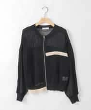 ZMSGE17128 al'aise modulation(アレーズモジュレーション) 配色デザインニットブルゾン ブラック