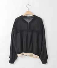 ZMSGE17128 al'aise modulation(アレーズモジュレーション) 配色デザインニットブルゾン ブラック