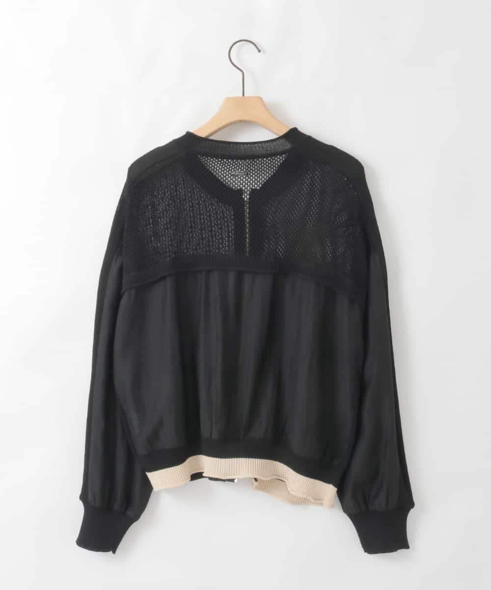 ZMSGE17128 al'aise modulation(アレーズモジュレーション) 配色デザインニットブルゾン ブラック