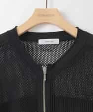 ZMSGE17128 al'aise modulation(アレーズモジュレーション) 配色デザインニットブルゾン ブラック