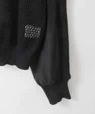 ZMSGE17128 al'aise modulation(アレーズモジュレーション) 配色デザインニットブルゾン ブラック