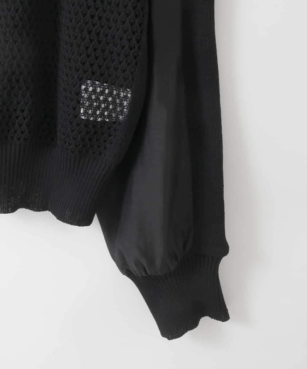 ZMSGE17128 al'aise modulation(アレーズモジュレーション) 配色デザインニットブルゾン ブラック