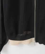 ZMSGE17128 al'aise modulation(アレーズモジュレーション) 配色デザインニットブルゾン ブラック