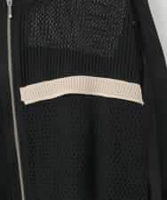 ZMSGE17128 al'aise modulation(アレーズモジュレーション) 配色デザインニットブルゾン ブラック