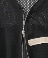 ZMSGE17128 al'aise modulation(アレーズモジュレーション) 配色デザインニットブルゾン ブラック