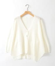 ZMSGE26110 al'aise modulation(アレーズモジュレーション) 【洗える】さらりスリットVネックカーディガン ホワイト