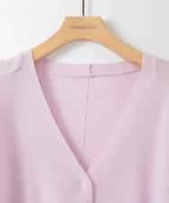 ZMSGE26110 al'aise modulation(アレーズモジュレーション) 【洗える】さらりスリットVネックカーディガン ピンク