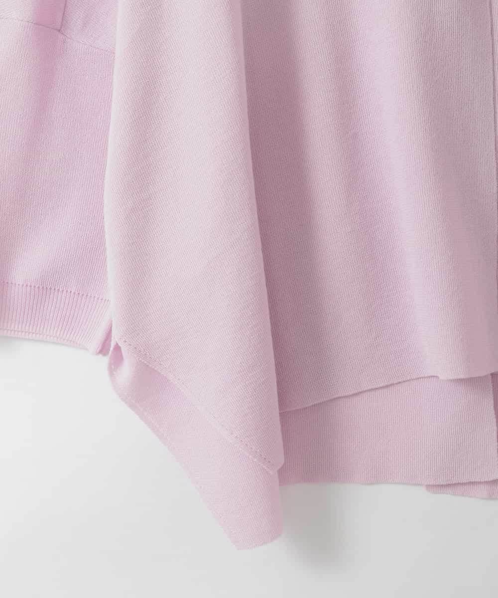 ZMSGE26110 al'aise modulation(アレーズモジュレーション) 【洗える】さらりスリットVネックカーディガン ピンク