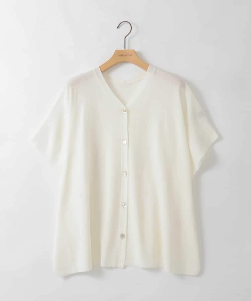 ZMSGE27110 al'aise modulation(アレーズモジュレーション) 【洗える】サラッと2WAYカーディガン ホワイト