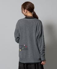 ZMSJE05160 al'aise modulation(アレーズモジュレーション) モチーフ刺繍カーディガン ダークグレー