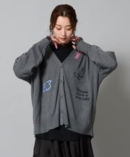 ZMSJE05160 al'aise modulation(アレーズモジュレーション) モチーフ刺繍カーディガン ダークグレー