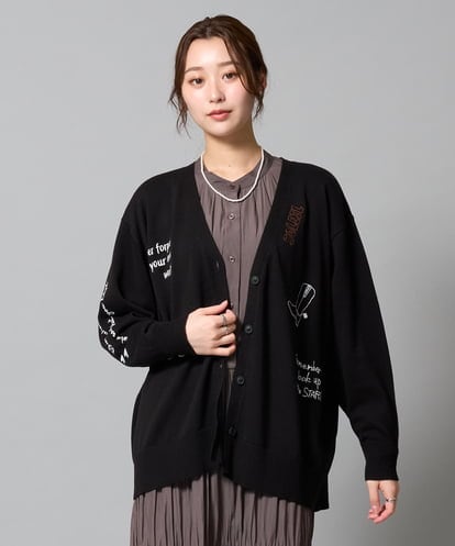 ZMSJE05160 al'aise modulation モチーフ刺繍カーディガン
