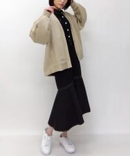 ZMTET01168 al'aise modulation(アレーズモジュレーション) 【日本製】BIGシルエットダンボールカーディガン ベージュ