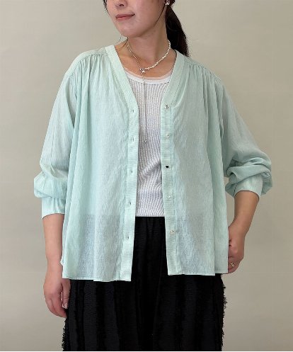 ZMTGE10095 al'aise modulation 【洗える】エアリーシアーリブポイントカーディガン