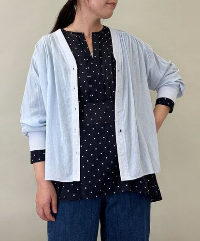 ZMTGE10095 al'aise modulation 【洗える】エアリーシアーリブポイントカーディガン