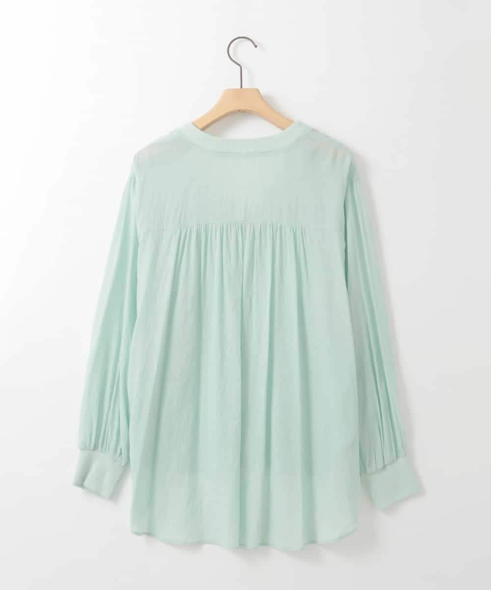 ZMTGE10095 al'aise modulation(アレーズモジュレーション) 【洗える】エアリーシアーリブポイントカーディガン グリーン