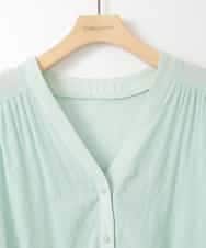 ZMTGE10095 al'aise modulation(アレーズモジュレーション) 【洗える】エアリーシアーリブポイントカーディガン グリーン