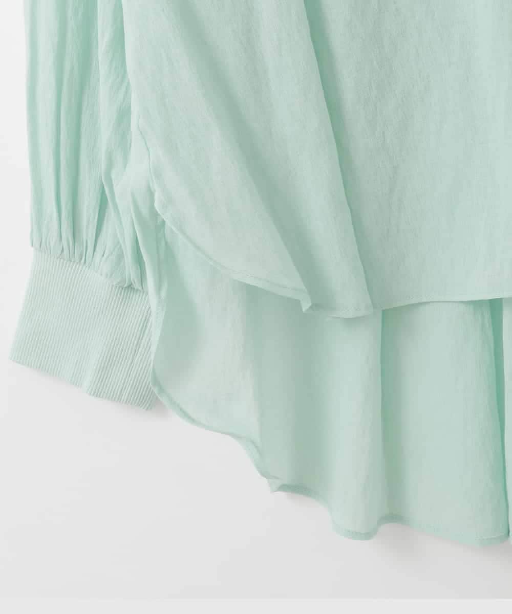 ZMTGE10095 al'aise modulation(アレーズモジュレーション) 【洗える】エアリーシアーリブポイントカーディガン グリーン