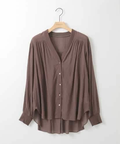 ZMTGE10095 al'aise modulation 【洗える】エアリーシアーリブポイントカーディガン