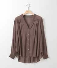 ZMTGE10095 al'aise modulation(アレーズモジュレーション) 【洗える】エアリーシアーリブポイントカーディガン ブラウン