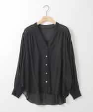 ZMTGE10095 al'aise modulation(アレーズモジュレーション) 【洗える】エアリーシアーリブポイントカーディガン ブラック