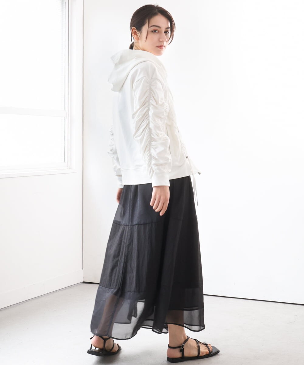 ZMTGE11150 al'aise modulation(アレーズモジュレーション) ドロストコードパーカー ホワイト