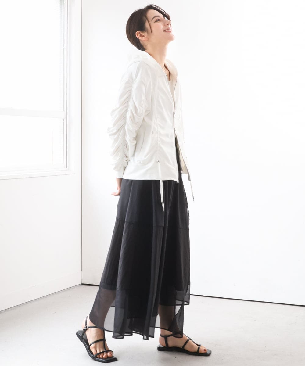 ZMTGE11150 al'aise modulation(アレーズモジュレーション) ドロストコードパーカー ホワイト