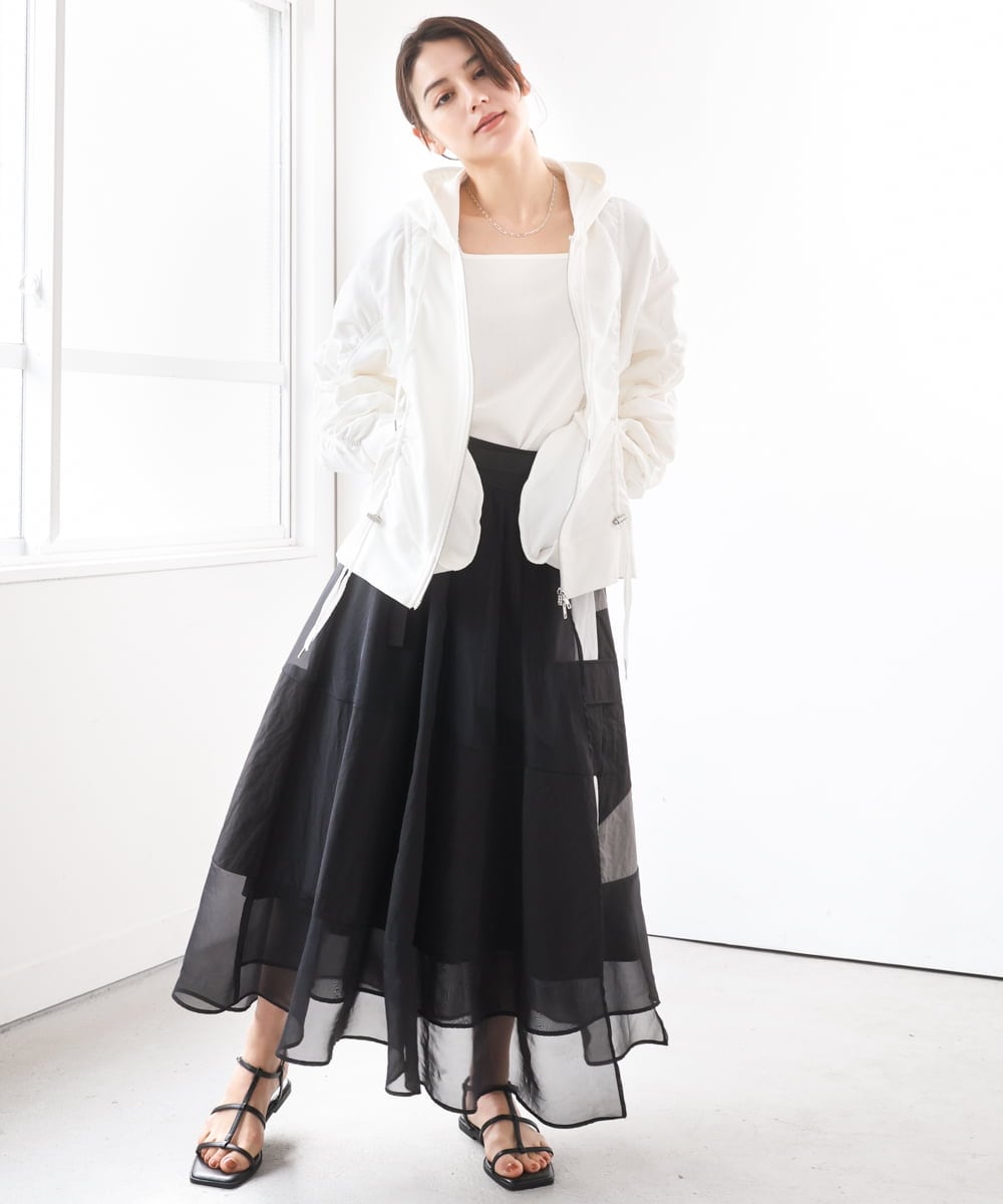 ZMTGE11150 al'aise modulation(アレーズモジュレーション) ドロストコードパーカー ホワイト