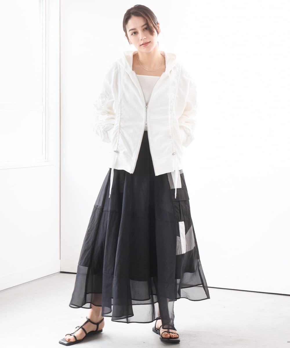 ZMTGE11150 al'aise modulation(アレーズモジュレーション) ドロストコードパーカー ホワイト