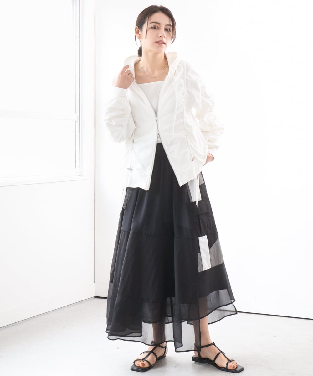 ZMTGE11150 al'aise modulation(アレーズモジュレーション) ドロストコードパーカー ホワイト