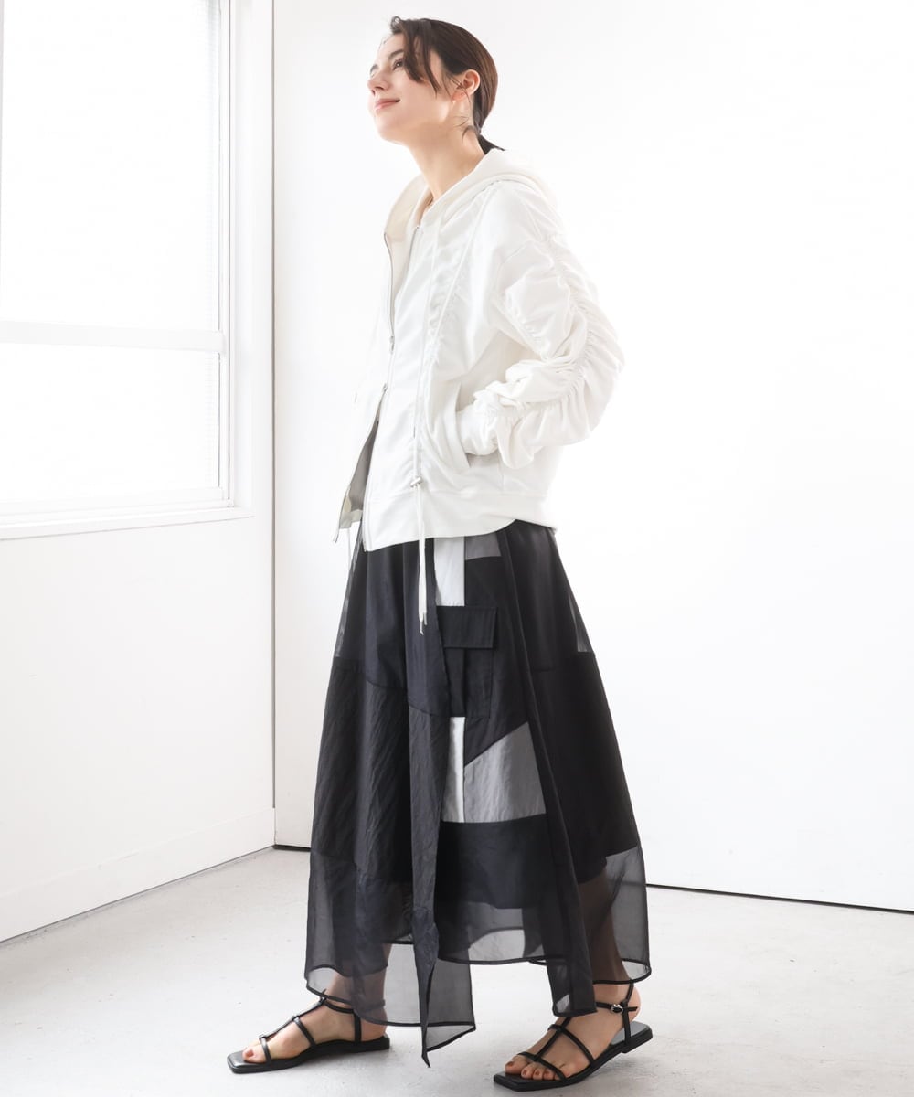 ZMTGE11150 al'aise modulation(アレーズモジュレーション) ドロストコードパーカー ホワイト