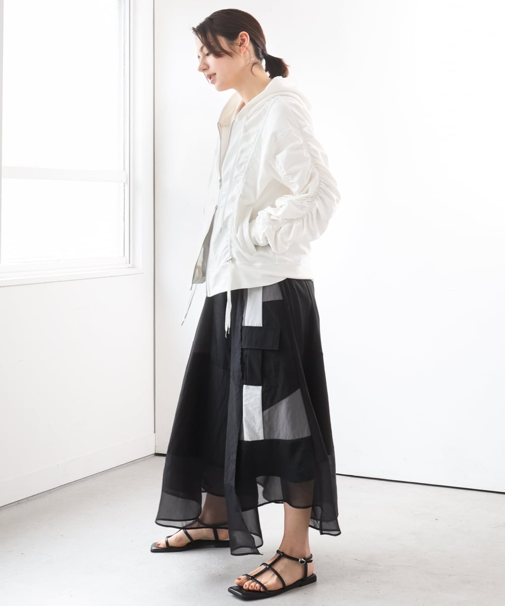 ZMTGE11150 al'aise modulation(アレーズモジュレーション) ドロストコードパーカー ホワイト