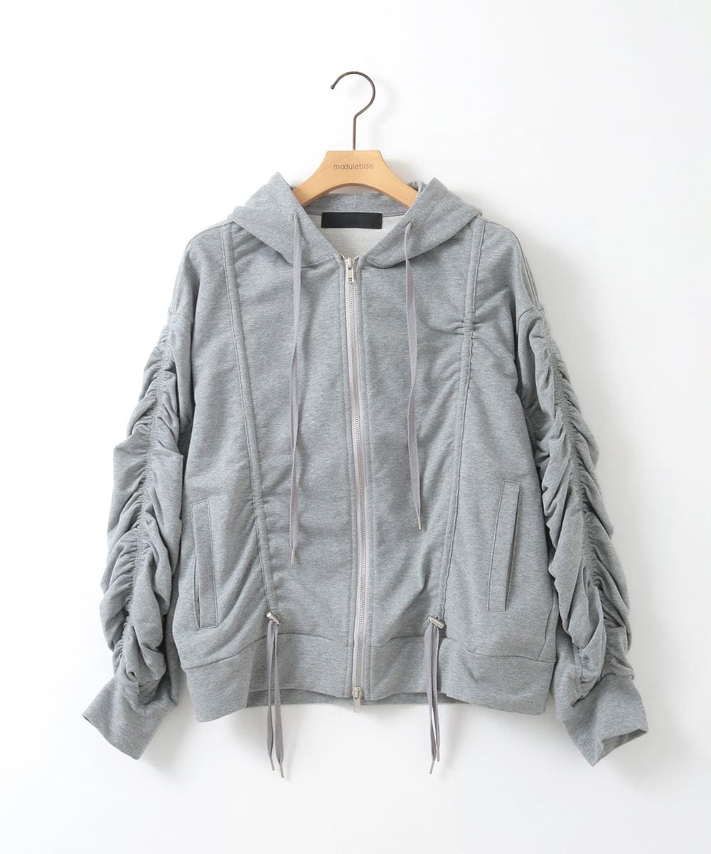 ZMTGE11150 al'aise modulation(アレーズモジュレーション) ドロストコードパーカー ライトグレー