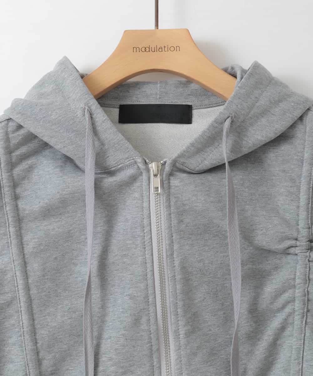ZMTGE11150 al'aise modulation(アレーズモジュレーション) ドロストコードパーカー ライトグレー