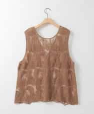 ZMTGE14110 al'aise modulation(アレーズモジュレーション) 【2WAY】レース刺繍ジレ ベージュ