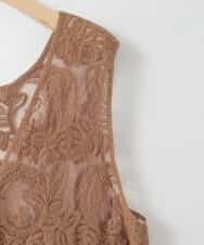 ZMTGE14110 al'aise modulation(アレーズモジュレーション) 【2WAY】レース刺繍ジレ ベージュ