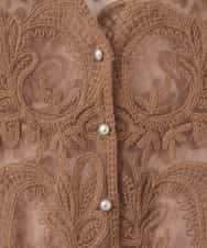 ZMTGE14110 al'aise modulation(アレーズモジュレーション) 【2WAY】レース刺繍ジレ ベージュ