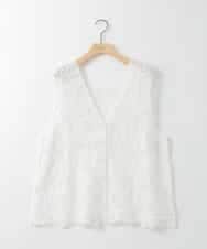 ZMTGE14110 al'aise modulation(アレーズモジュレーション) 【2WAY】レース刺繍ジレ ホワイト