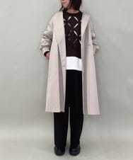 ZMUAE22178 al'aise modulation(アレーズモジュレーション) ノーカラードロストロングコート グレー