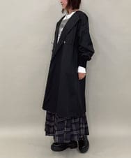 ZMUAE22178 al'aise modulation(アレーズモジュレーション) ノーカラードロストロングコート ブラック